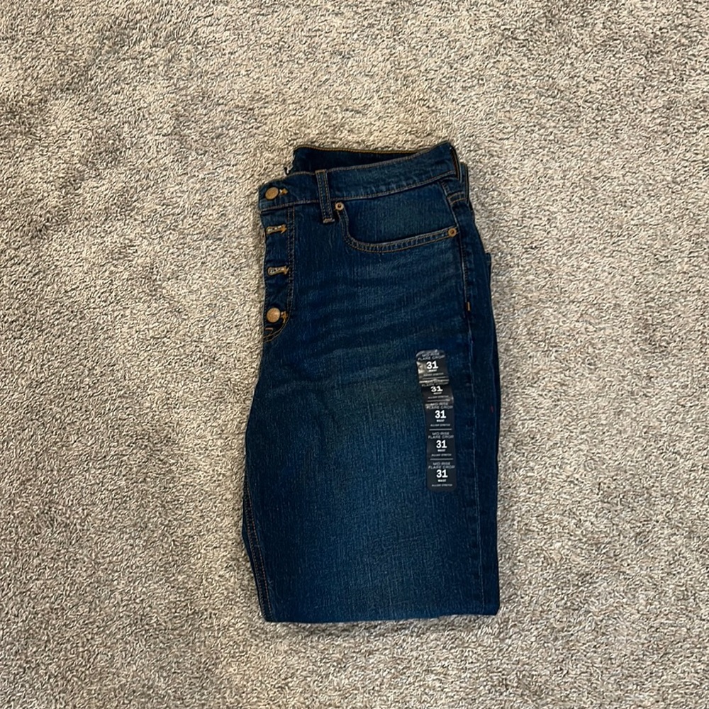 J crew ladies mid ride flare crop 31w